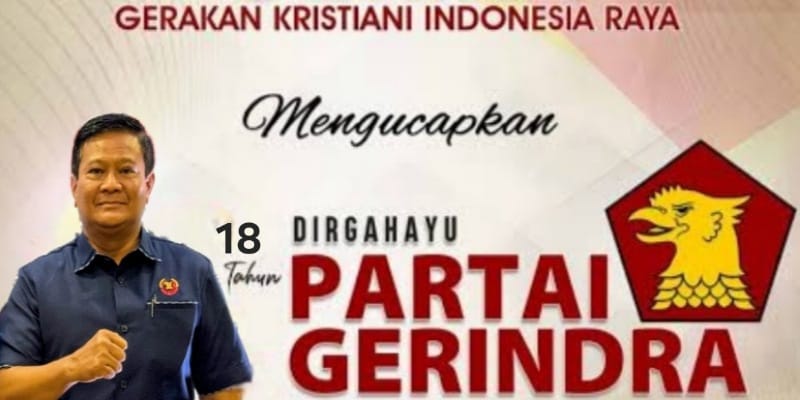 Herry Dahana: Selamat Ulang Tahun ke-18 Gerindra, Teruslah Berpihak pada Rakyat