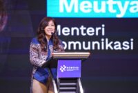 Menteri Komunikasi dan Digital (Menkomdigi) Meutya Hafid saat memperingati Hari Pers Nasional (HPN) 2026 di Serang, Banten, Minggu (8/2/2026) mengatakan pemanfaatan kecerdasan artifisial dalam praktik jurnalistik harus tetap menjadikan kepentingan publik sebagai kompas utama.